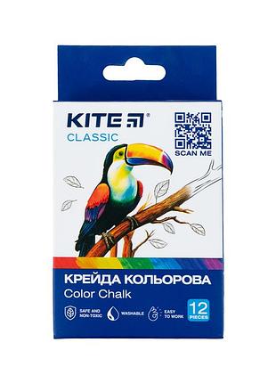 Крейда kite кольорова jumbo classic, 12 кольорів (k-075)