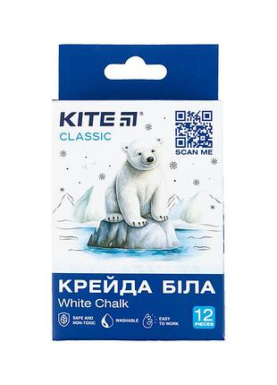 Мелки kite белая круглая, 12 шт classic (k-079-12)