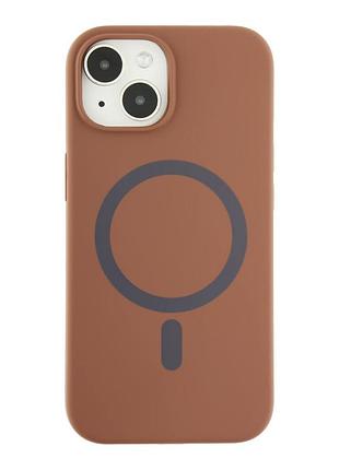 Чохол glow silicone case with magsafe для iphone 15 new brown