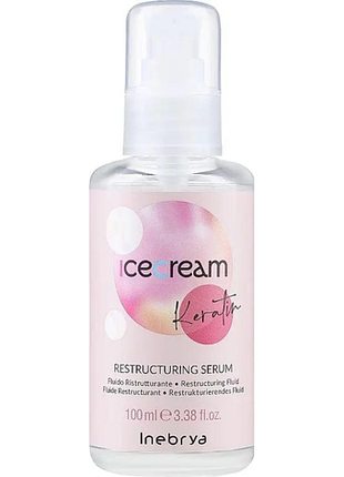 Сироватка з кератином для відновлення волосся inebrya keratin restructuring serum 100 мл
