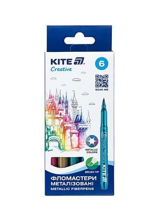Фломастеры kite creative кисточки 6 цветов (k-1149)