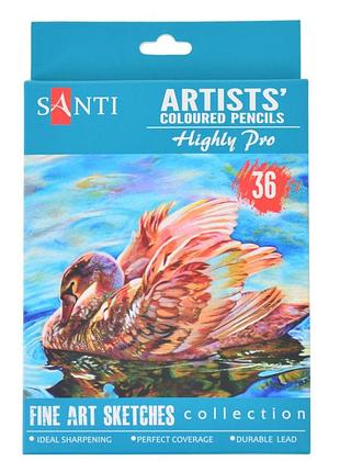 Карандаши цветные santi highly pro 36 шт (742393)