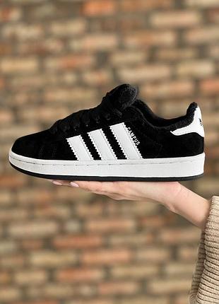 Жіночі кросівки adidas campus fur winter🖤