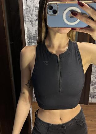 Жіночий спортивний топ gymshark чорний xs-s