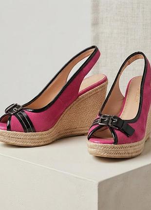 Яркие розовые босоножки pappilon, сток, 2 пары (укр. размер 34,5-35 и 37,5-38, стельки 24 и 25 см)
