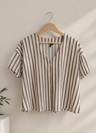 Vero moda лляна блуза в смужку 🤎