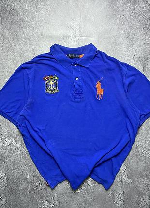 Vintage витажная футболка поло polo ralph lauren поло ральф лаурен big pony size xxl размер ххл