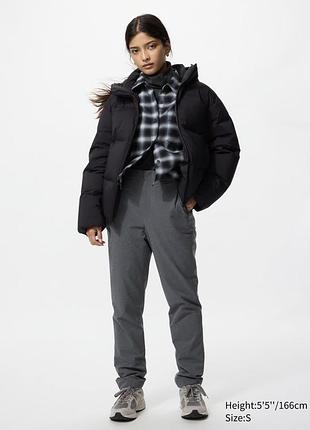 Утеплені штани на флісі uniqlo heattech easy trousers, сірі, розмір xl