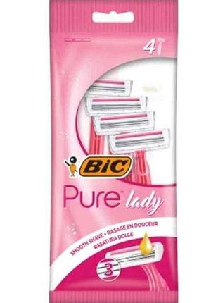 Однор. станок bic 3 pure lady для гоління (4шт.в уп.) тм bic