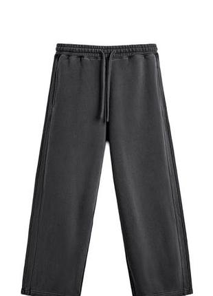 Спортивні штани жіночі zara сірі вільного крою l-xl