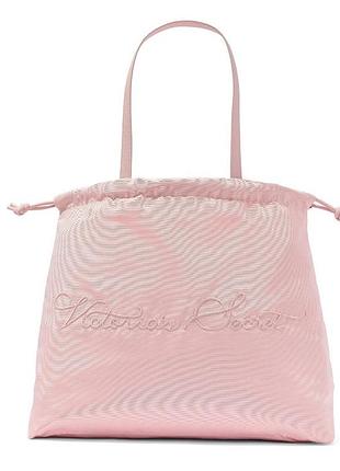 Сумка victoria’s secret cinched satin tote bag шоппер шопер оригінал світло рожева тоте