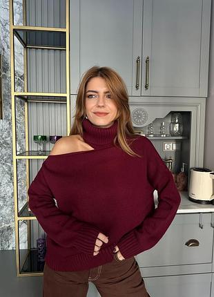 Накладний платіж ❤ турецький светр світер під горло з відкритим плечем