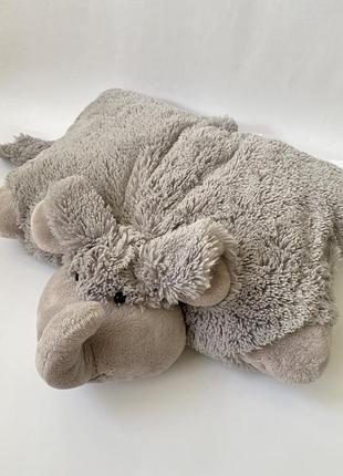 Бошьшая мягкая игрушка подушка серый слон слоник слонёнок 🐘 слоненятко