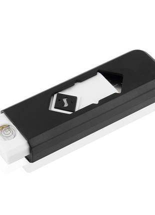 Спиральная электронная usb-зажигалка с аккумулятором (черная) (1517)