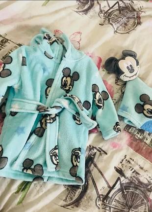 Халат дитячий disney міккі маус блакитний 0-12 м