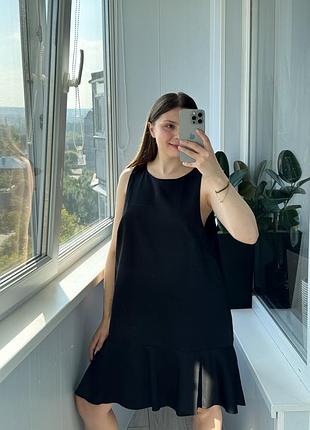 Красива чорна сукня з вмістом льону h&m розмір l