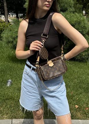 Сумка multi pochette brown/brown