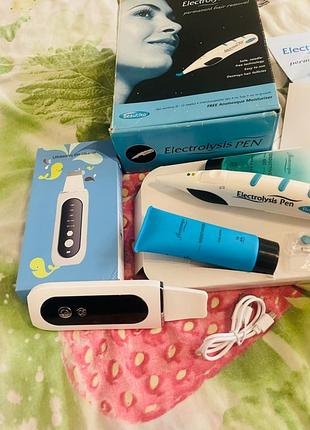 Косметологічні прилади beautiko electrolysis pen та ультразвуковий скрабер для обличчя