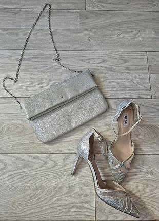 Серебристый блестящий клатч-конверт accessorize 6