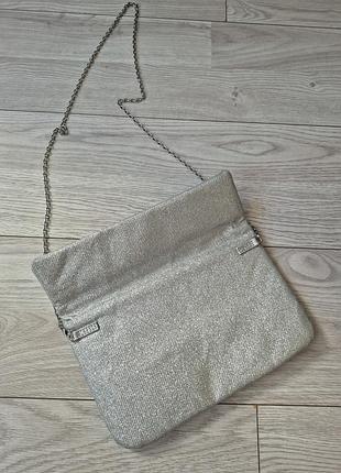 Серебристый блестящий клатч-конверт accessorize 3