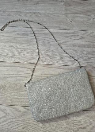 Серебристый блестящий клатч-конверт accessorize 2