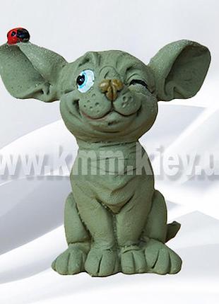 Силіконова форма люкс вухатий собачка з сонечком 3d