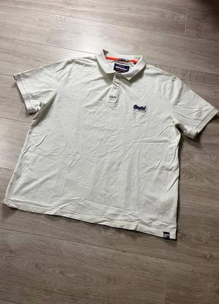 Мужское белое поло superdry