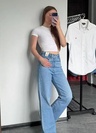 Джинси жіночі широкі блакитні новые джинсы штаны брюки деним levi’s