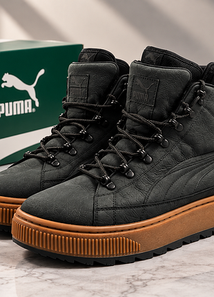Чоловічі зимові черевики puma rs 2.0 base puma black, чорні, оригінал