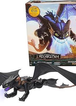 Фігурка 38 см dreamworks dragon ultimate plast toothless інтерактивна іграшка з популярної серії «як приборкати дракона»