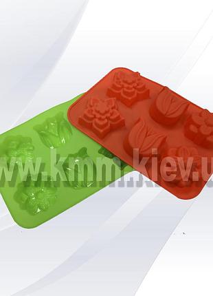 Силіконова форма планшет казкові квіти (6шт.)