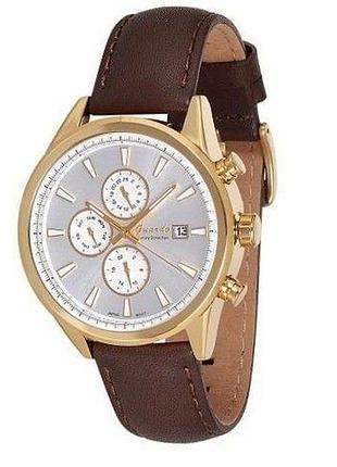 Мужские часы guardo premium s01391-3 корпус розовое золото коричневый кожаный ремешок белый циферблат с датой