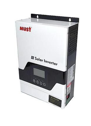 Інвертор гібридний must pv18-1012 vpm 1000w 12v mppt 60a 15-105v чиста синусоїда 230v 50hz ip20 ac заряд 20a