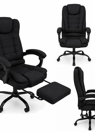 Офисное кресло из ткани hanert fabric black + подставка для ног