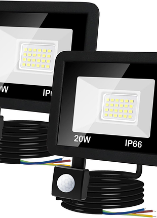 Світлодіодний прожектор із датчиком руху 12х9 см 20 w led flood light автоматичний фасадний led прожектор