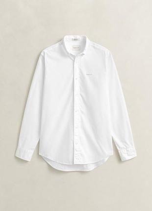 Gant lakeside poplin regular fit рубашка белоснежная
