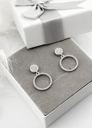 Серебряные серьги круги