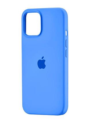Чехол силиконовый противоударный для iphone 15 защита камеры голубой