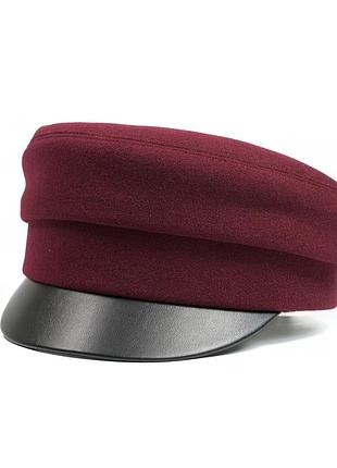 Женский клетчатый клетчатый fellicci vills cashmere бордовый с черным козырьком