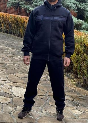 Костюм спортивный cramp мужской теплый большого размера на флисе турция,5xl, темно-синий