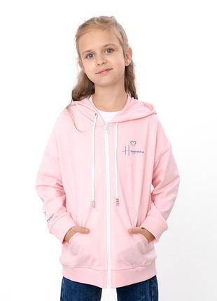 Кофта худи на молнии для девочки, двунитка, 110см, 116см, 122см, 128см, 134см 128