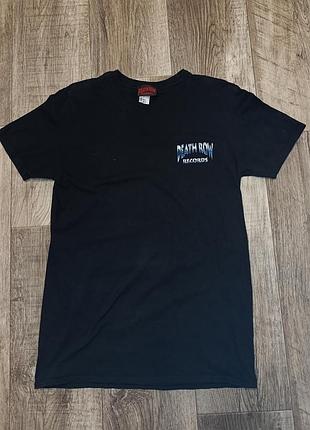 Чоловіча футболка death row records чорна оверсайз xs-s