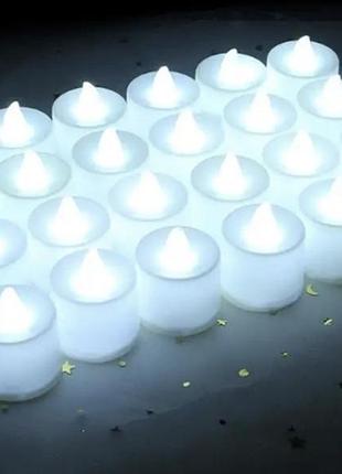 Led свічка на батарейках 24 шт холодний білий