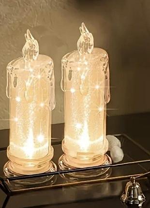 Led свічки на батарейках 2 шт 15х5 см (0277)