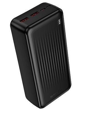 Повербанк power bank с быстрой зарядкой borofone bj80b 30000 mah 2usb/type-c 22.5w чорний