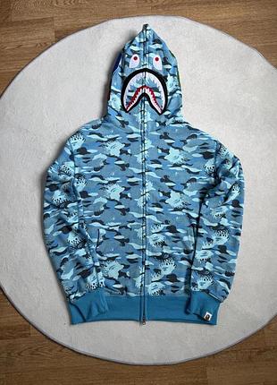Зіп-худі блакитний bape camo