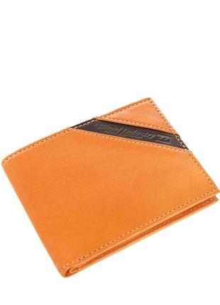 Двухцветный бумажник-бумажник двойного сложения из натуральной кожи diesel2 фото