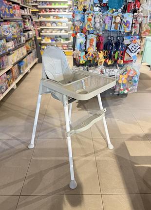 Стульчик для кормления ребенка 2 в 1 velano basic, grey серый