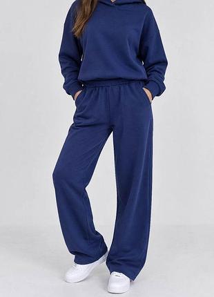 Спортивный костюм женский однотонный, цвет синий, 244r1008-10