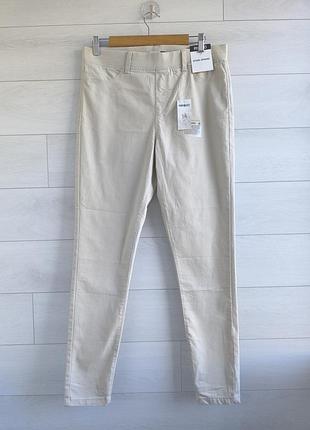 Джеггинсы pep&amp;co eur 42 р.крест 14 р. джинсы скинни/молочные/бежевые/высокая посадка/тонкий джинс/зауженные